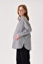 Hamile Oversize Fit Black Striped Shirt with Single Pocket Detail (Black)