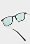 Men's Classic Square Black Metal Frame Blue Glass Polarized Sunglasses F0581Axns - 5