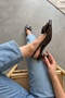 Diamon Black Bowknot (7 cm Heel Length) Pointed Toe Heeled Shoes - 8