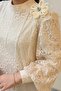 Lace Detailed Balloon Sleeve Evening Dress - 5