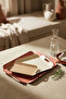 Metal Presentation Tray Set, Soft Colors, Modern Tea and Coffee Presentation Tray, 3 Piece Set (Pink-Cream-Coffee) - 5