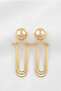 Modern Metal Hanging Earrings 8 Cm. - 2