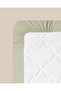 Novella Premium Cotton Textured Single Fitted Sheet 100X200 cm Light Green - 7