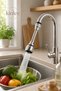 Water-Saving Faucet Head with Hose, 2-Mode Flexible Spiral Kitchen and Bathroom Faucet Nozzle Apparatus - 2