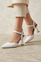 White Leather Women's Heeled Shoes 01Wa1403 - 2