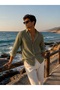 Men's Cotton Linen Shirt Comfortable Fit Summer Shirt - 2