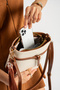 Cream-Tan Women's Shoulder Bag with Scarf Handbag Crossbody Bag - 4