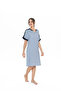 Women's Striped Short Sleeve Navy Blue Nightgown Relaxed Midi V-Neck - 2