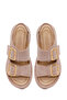 Women's Beige Double Buckle Thick Sole Suede Leather Comfort Sandals 26Sfd342410 - 4