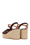 Women's Brown Ankle Buckle Braided Wedge Heeled Espadrille Sandals 26Sfe450629 - 7