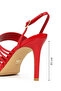 Women's Red Ankle Buckle Thin High Heel Patent Leather Sandals 26Sfe452816 - 4