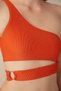 Orange Silvia One-Shoulder Metal Detailed Bikini Top - 3