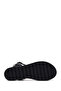 Women's Black Banded Thick Soled Braided Leather Bodrum Sandals 26Sfd331018 - 5
