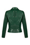 Roma Women's Green Short Biker Leather Jacket 25Wgd5609Ve - 3