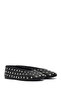 Women's Black Stone Shoes, Leather Ballerinas 26Pfd220218 - 2