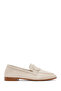Women's Beige Leather Masculine Loafer 26Pfd350118
