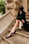 Women's Black Studded Leather Ballerinas 26Pfd271418 - 2
