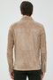 Navas Men's Beige Shirt Style Suede Leather Jacket 23Sgd648310 - 5