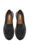 Women's Black Tasseled Leather Loafer 26Pfd510118 - 5