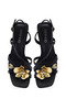 Women's Black Buckle Transparent Thick Heeled Sandals 25Sfd442618 - 8