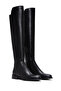 Women's Black Zippered Leather Boots 25Wfd280418 - 2