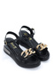 Bln 304 Gold Buckle Detailed High Sole Sandals