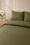 Elif Satin Striped Single Buttoned Duvet Cover Set, Quilt Cover, 100% Cotton, 83Tel - 2