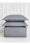 Hotel Stripe soft Comforter Set, Single Size (160X210 CM) 4 Pieces, Horizontal Striped Pattern - 3