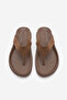 Women's Genuine Leather Flip-Flops Casual Slippers Tarkin Brown Suede - 6