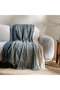 Eden Textured Woven Acrylic Throw With Fringes-130x170- Grey