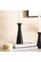 Durian Mango Wood Taper Candle Holder 7x7x20cm -black