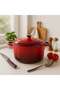 Glazura Enameled Cast Iron Cooking Pot 4l - Ombre Red