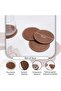 Houston 4-Piece Faux Leather Coaster Set Dia10cm - Brown - 6