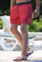 Plaid Claret Red Men's Swim Shorts 4258 - 3