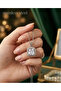 316L Silver Color Chain Square Model Zircon Stone Steel Necklace - 3