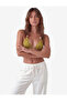 Beaded Detailed Textured Triangle Bikini Top - 3