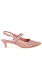 Women Kitten Heel Slingback Sandals in Pink - 2