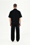Men's Flamed Cotton Oversize Shirt Black - 5