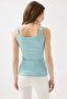 Thin Strap Basic Cotton Undershirt - Turquoise - 6
