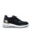 Women'S, Genuine Leather Sneakers / Eva Padded Heel / Lace-Up, Side Zipper / 2026 Collection / Black and White / D26Ya-7015-B - 4