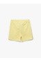 Printed Detailed Waist Tie Color Block Cotton Shorts - 4