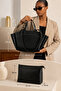 Original Luxury Soft Leather Stylish Hand and Shoulder Bag with Double Strap and Puppy Makeup Bag - 3