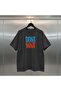 Don'T Wait Oversize Digital Printed Black T-Shirt