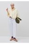 Women's light yellow contrast detail pocketed relaxed fit hooded rain jacket - 3