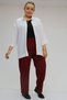 59010 Plus Size Double Pants with Buttons at the Waist - Burgundy