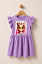 Girl's Short Sleeve Lycra Combed Cotton Printed Dress
