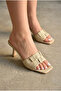 Y820500209 Beige Thin Heeled Women's Slippers - 3