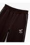 Cotton Ribbed Printed Wide Leg Sweatpants with Elastic Waist - 3