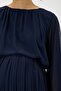 Maternity Pleated Chiffon Dress, Elastic Waist, Lined Inside (Navy Blue) - 6