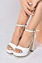 White Platform Thick Heeled Women's Shoes K404580109 - 3